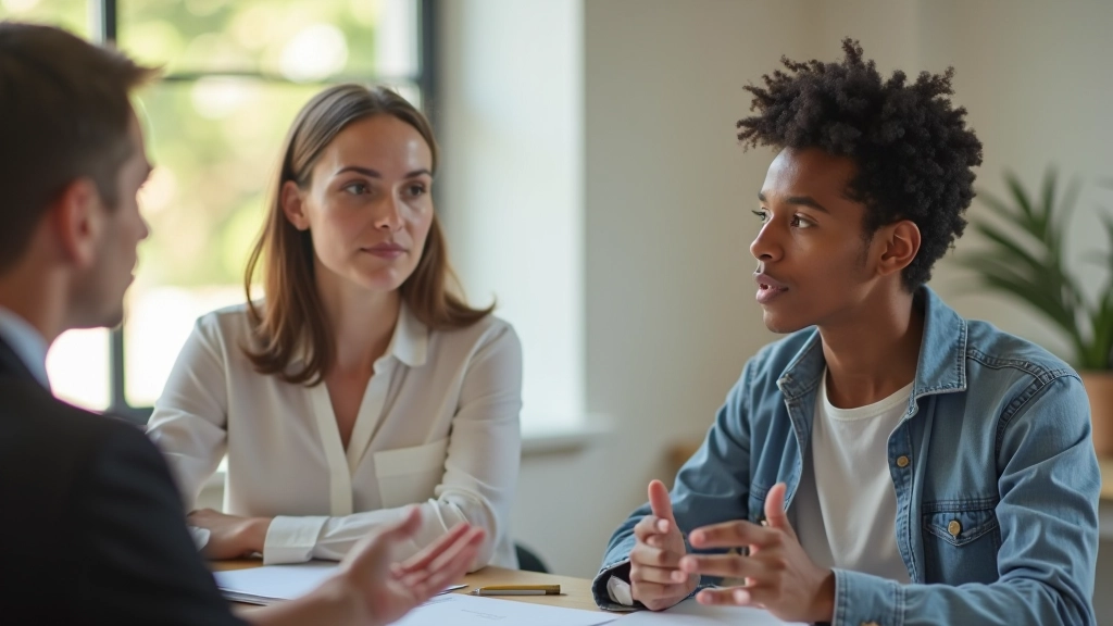 Gruppo di persone diverse partecipa a un workshop di sviluppo personale in ambiente moderno e accogliente