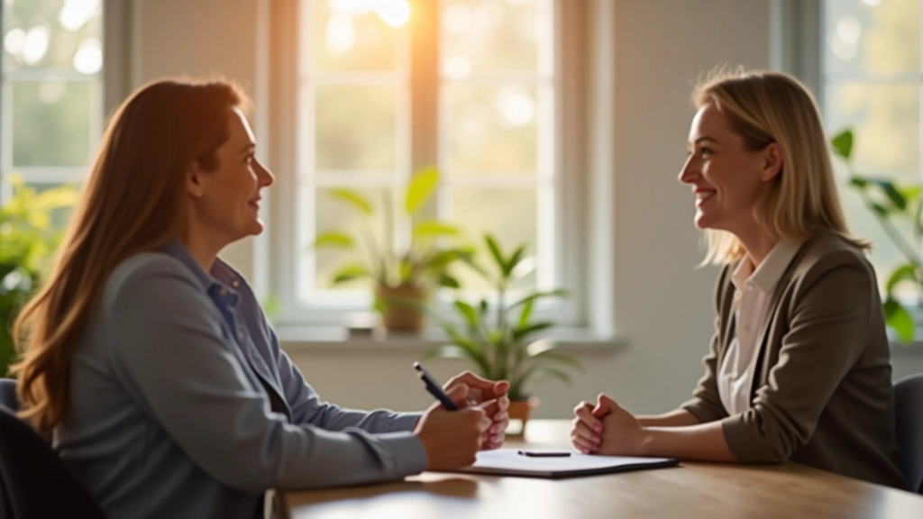 Coaching session in a bright, modern office setting